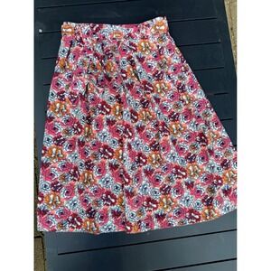 Banana Republic Floral Pleated Midi Skirt with belt Size 2